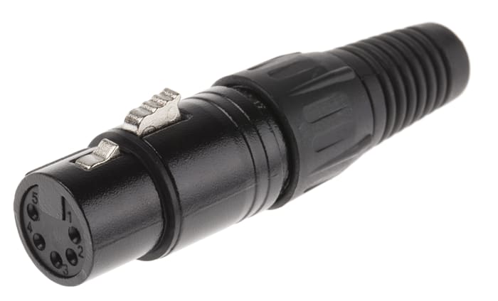 RS PRO XLR Konnektör, Soket, Kablo Ucuna Monte, Gümüş Kaplı Kontak, 250 V ac, 5 Pinli / Kontaklı