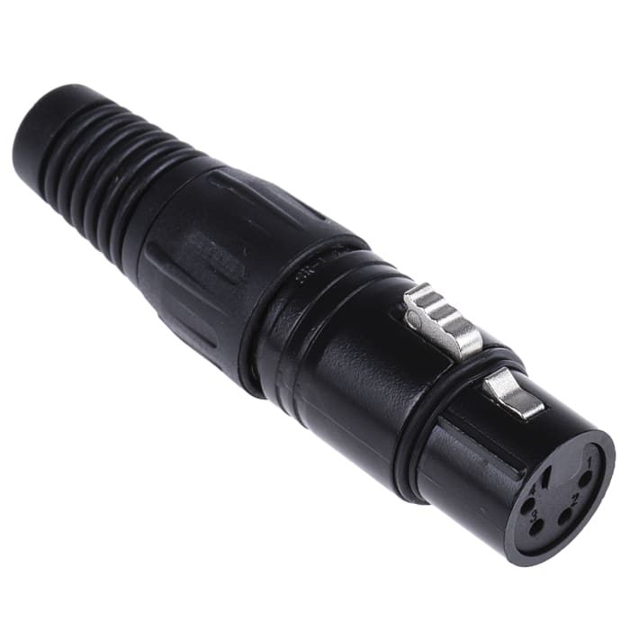 RS PRO XLR Konnektör, Soket, Kablo Ucuna Monte, Gümüş Kaplı Kontak, 250 V ac, 4 Pinli / Kontaklı