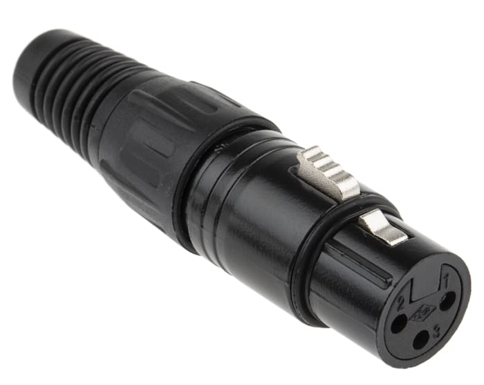 RS PRO Cable Mount XLR Connector, Female, 250 V ac, 3 Way, Silver Plating