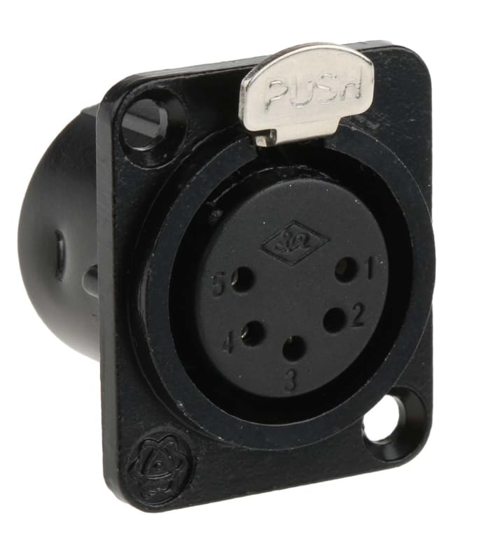 RS PRO Panel Mount XLR Connector, Female, 5 Way