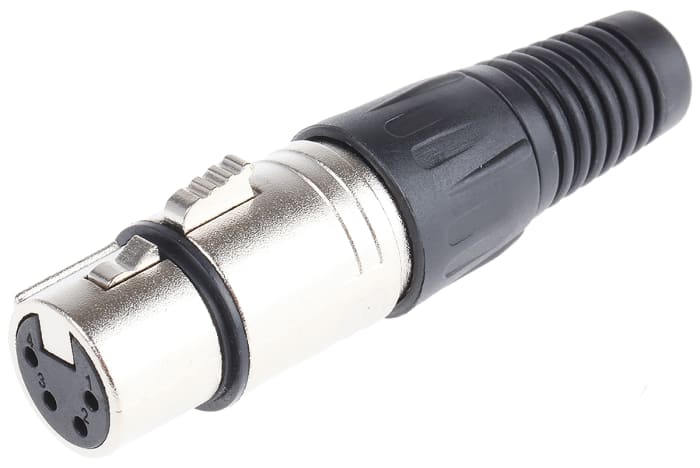 RS PRO Cable Mount XLR Connector, Female, 250 V ac, 4 Way, Silver Plating