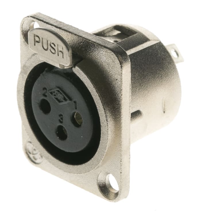 RS PRO Panel Mount XLR Connector, Female, 3 Way