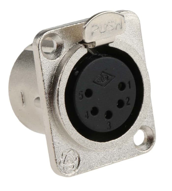 RS PRO-Connecteur XLR Femelle Droit 5 voies Montage panneau