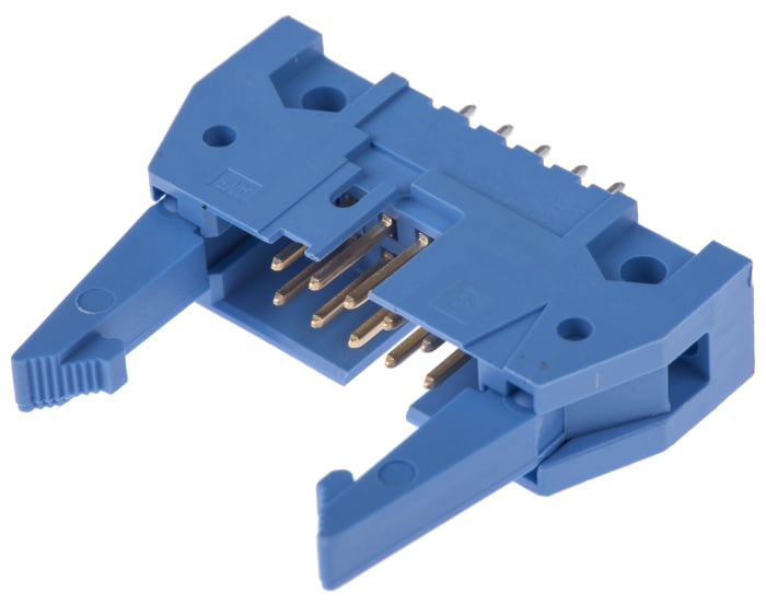 TE Connectivity AMP-LATCH, 2.54mm Pitch, 10 Way, 2 Row, Straight PCB Header, Through Hole