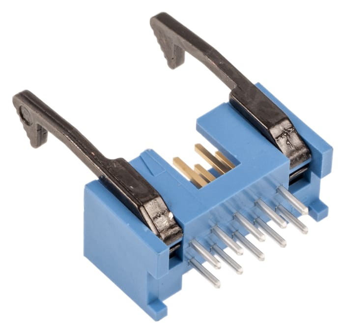 TE Connectivity AMP-LATCH Series Straight Through Hole PCB Header, 10 Contact(s), 2.54mm Pitch, 2 Row(s), Shrouded