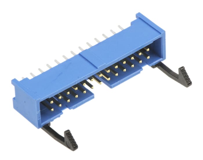 TE Connectivity AMP-LATCH Series Straight Through Hole PCB Header, 26 Contact(s), 2.54mm Pitch, 2 Row(s), Shrouded