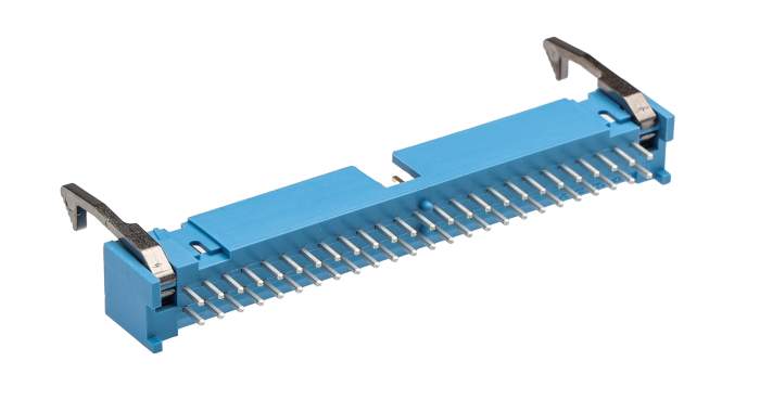 TE Connectivity AMP-LATCH Series Straight Through Hole PCB Header, 50 Contact(s), 2.54mm Pitch, 2 Row(s), Shrouded