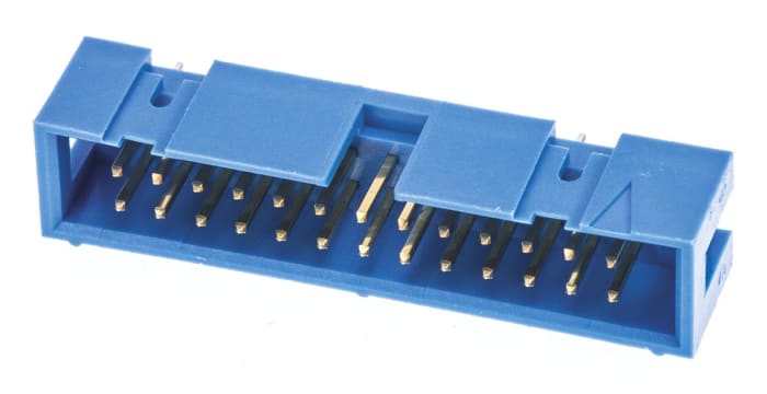 TE Connectivity AMP-LATCH Series Straight Through Hole PCB Header, 26 Contact(s), 2.54mm Pitch, 2 Row(s), Shrouded