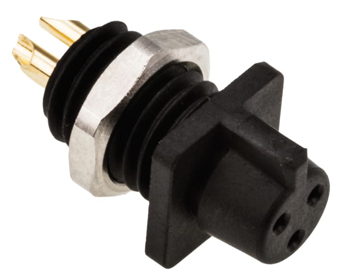 binder Circular Connector, 3 Contacts, Panel Mount, Subminiature Connector, Socket, Female, IP40, 719 Series