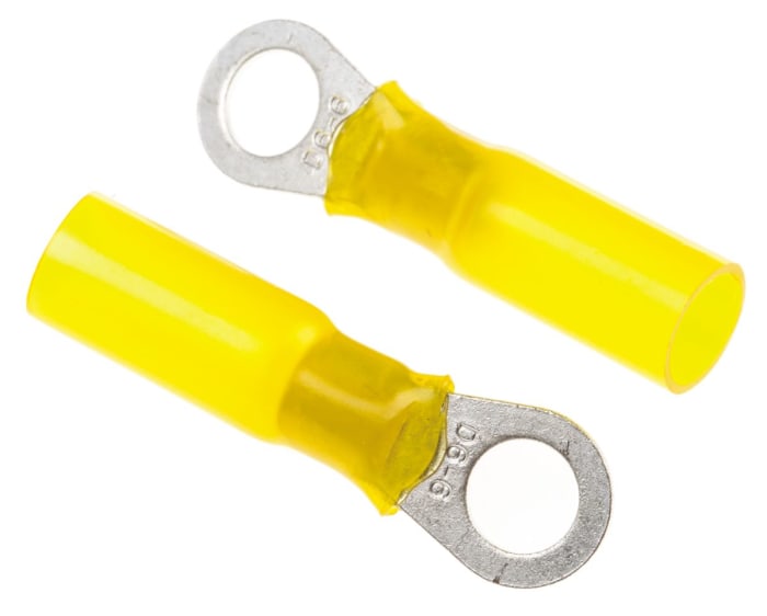Œillet à sertir, TE Connectivity, série DuraSeal, Isolé, Etain, M6, Jaune