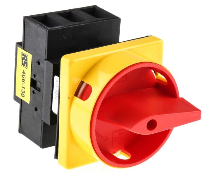 RS PRO 3P Pole Panel Mount Isolator Switch - 63A Maximum Current, 22kW Power Rating, IP65