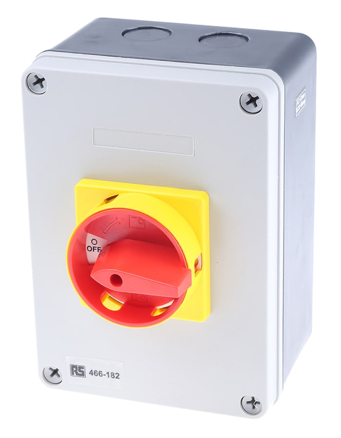 RS PRO 3P Pole DIN Rail Isolator Switch - 63A Maximum Current, 22kW Power Rating, IP65