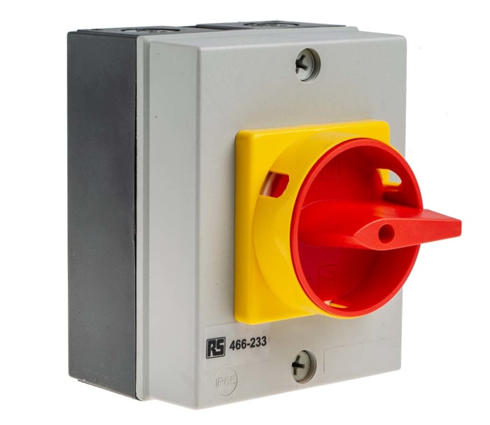 RS PRO 4P Pole DIN Rail Isolator Switch - 25A Maximum Current, 11kW Power Rating, IP65