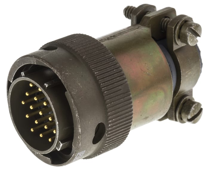 Conector circular ITT Cannon Macho Recto serie KPT de 19 vías macho, tamaño 14, Montaje de Cable