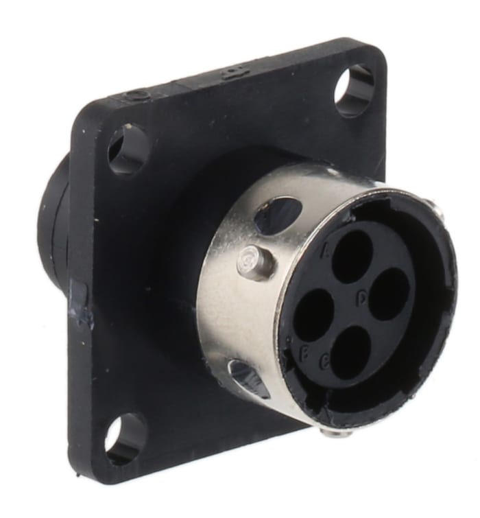 ITT Cannon Circular Connector, 4 Contacts, Panel Mount, Socket, Female, IP65, Trident Ringlock Series