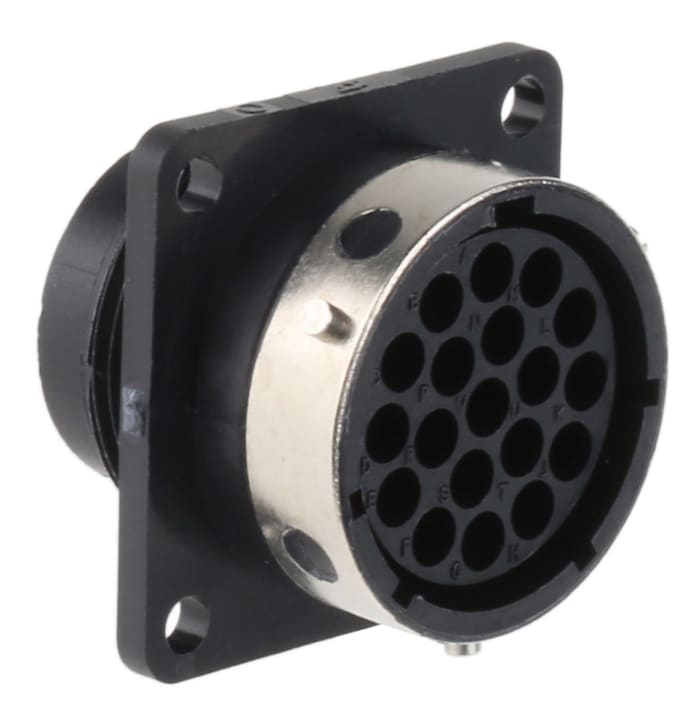 Connecteur circulaire ITT Cannon série Trident Ringlock, Standard, 19 contacts, Montage panneau, raccordement A sertir