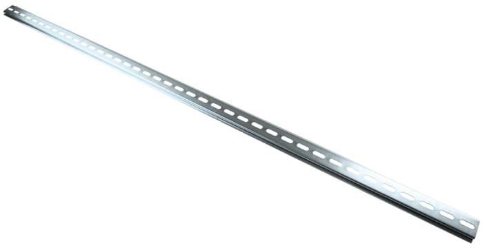 Rail DIN RS PRO 1m x 35mm x 7.5mm, Fendu, Rail oméga en Acier