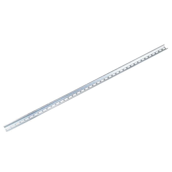 RS PRO Steel Slotted DIN Rail, Deep Top Hat Compatible, 1m x 35mm x 15mm