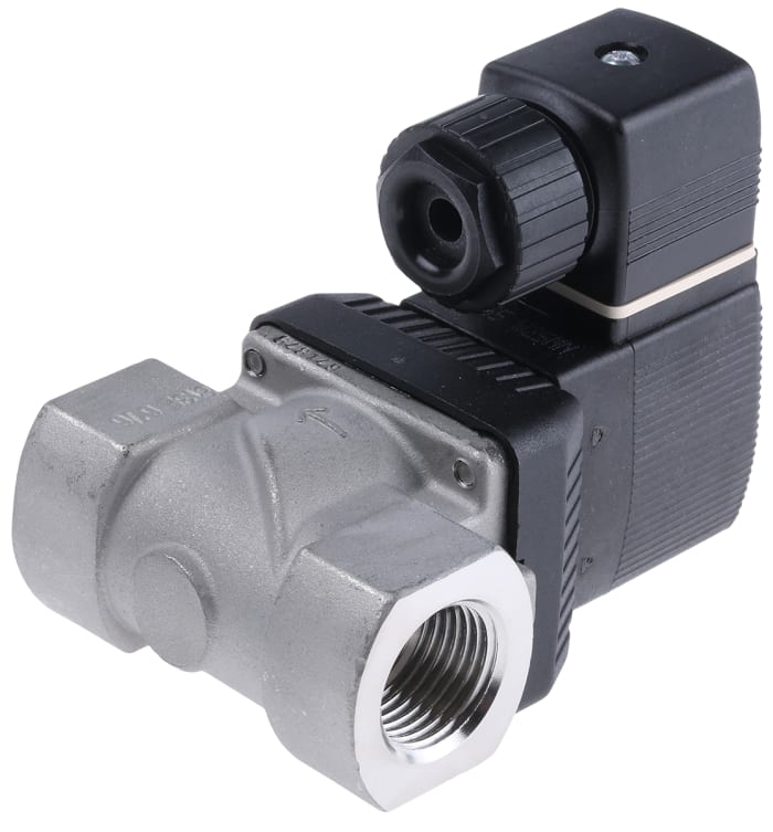 Burkert Solenoid Valve 141218, 2 port(s) , NC, 230 V ac, 1/2in