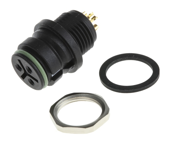 binder Circular Connector, 3 Contacts, Panel Mount, Miniature Connector, Socket, Female, IP67, 720 Series