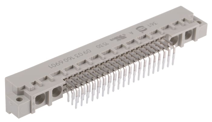 HARTING 60 + 4 Way 2.54mm Pitch, Type M Class C2, 3 Row, Right Angle DIN 41612 Connector, Plug