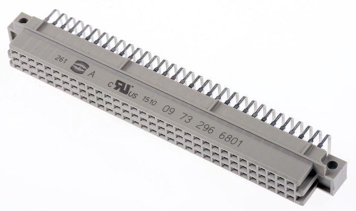 HARTING 96 Way 2.54mm Pitch, Type R Class C2, 3 Row, Right Angle DIN 41612 Connector, Socket