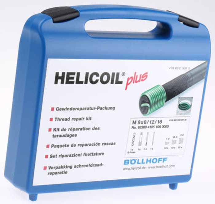 41851080000 Bollhoff Bollhoff 34 piece M8 x 1.25 Thread Repair Kit 470 923 RS Components