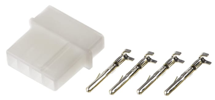 TE Connectivity, Commercial MATE-N-LOK Male Connector Housing, 5.08mm Pitch, 4 Way, 1 Row