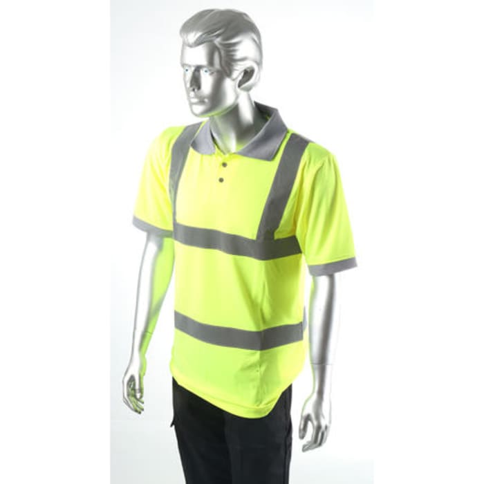 Polo haute visibilité manches courtes Dickies, Jaune, taille M, Homme, Polyester