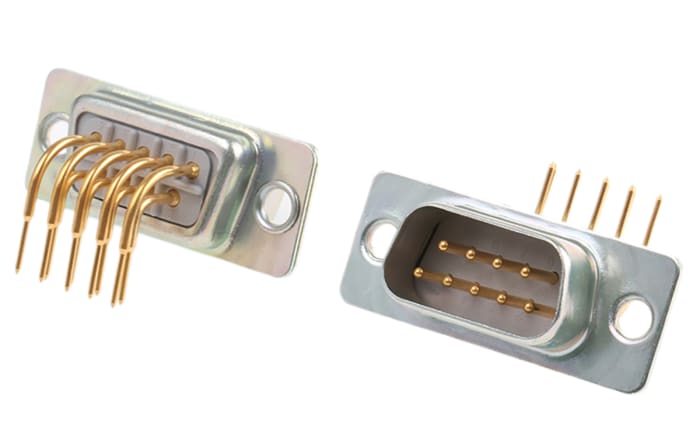 RS PRO 9 Way Right Angle PCB D-sub Connector Plug, 2.74mm Pitch