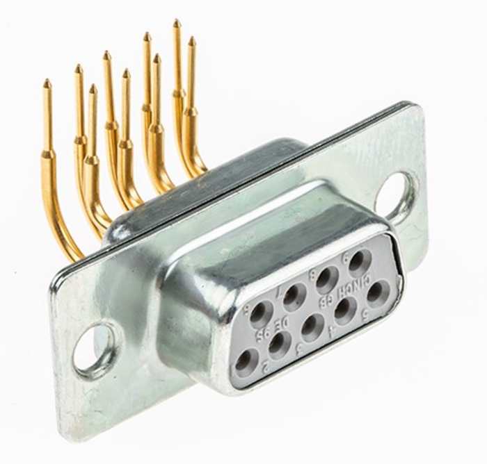 RS PRO 9 Way Right Angle Through Hole D-sub Connector Socket, 2.74mm Pitch