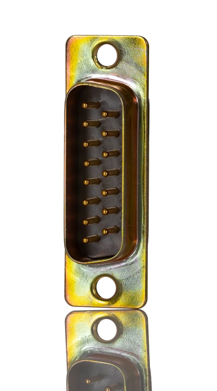 Connecteur Sub-D Mâle RS PRO 15 voies Montage panneau Droit
