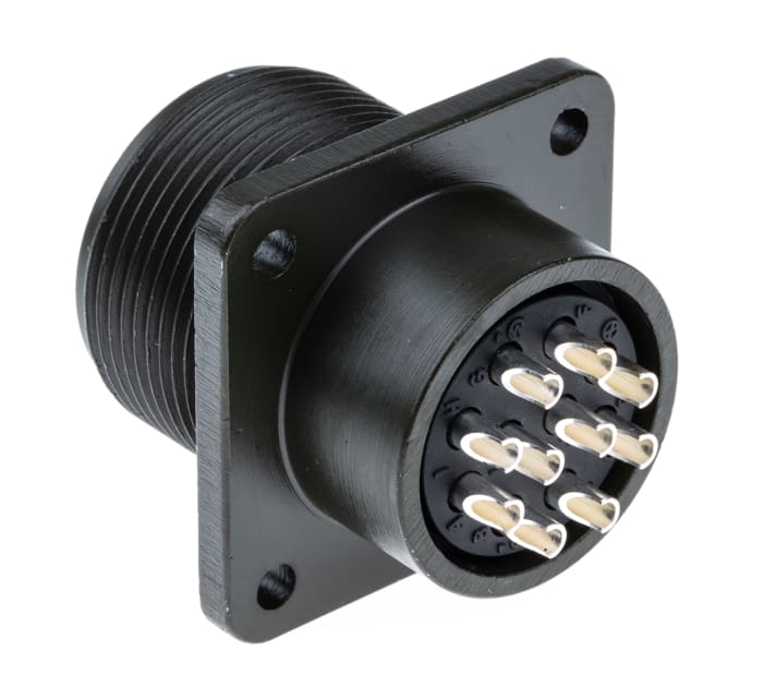 Amphenol Industrial, MS3102A, Copper Alloy 10 Way Box Mount MIL Spec Circular Connector Receptacle, Pin Contacts,Shell