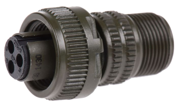 konektor, řada: MS3106A, orientace těla: Pravý úhel, Kabelová montáž, počet kontaktů: 3, typ připojení: šroubová