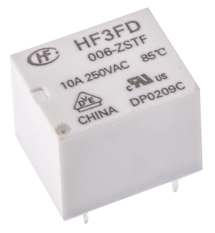 SPDT submin PCB relay, 10A 6Vdc coil