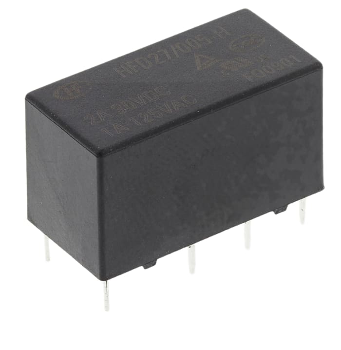 RS PRO PCB Mount Non-Latching Relay, 5V dc Coil, 2A Switching Current, DPDT