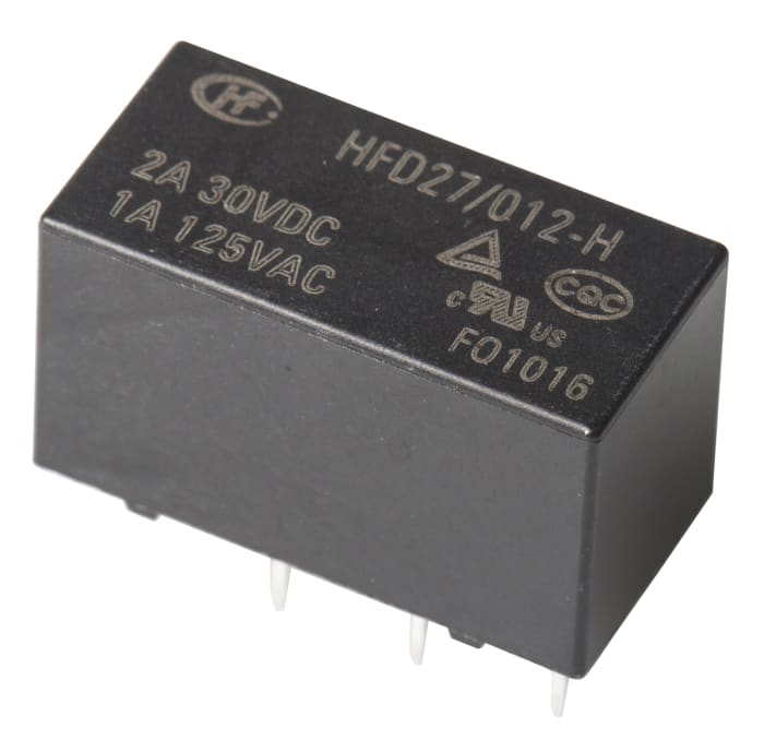 RS PRO PCB Mount Signal Relay, 12V dc Coil, 2A Switching Current, DPDT