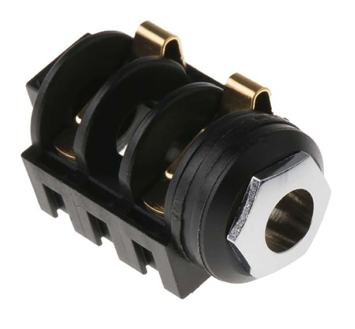 RS PRO Jack Connector 6.35 mm Panel Mount Mono Socket, 2Pole