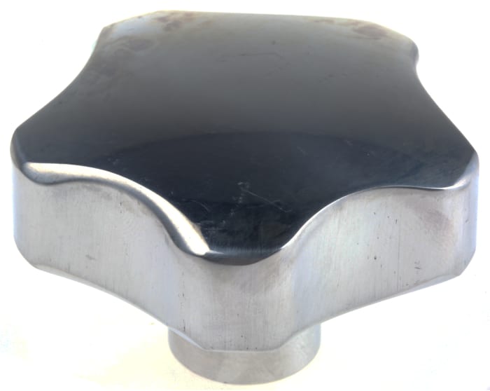 RS PRO Silver Multiple Lobes Clamping Knob, M12, Threaded Hole