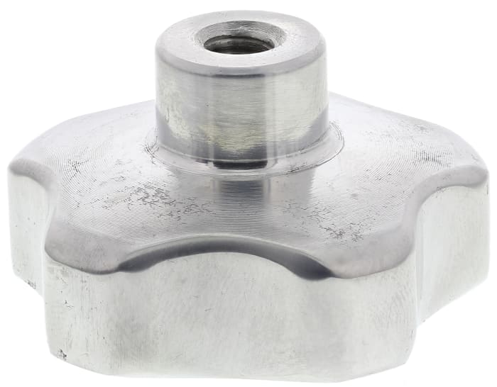 RS PRO Silver Multiple Lobes Clamping Knob, M6, Threaded Hole