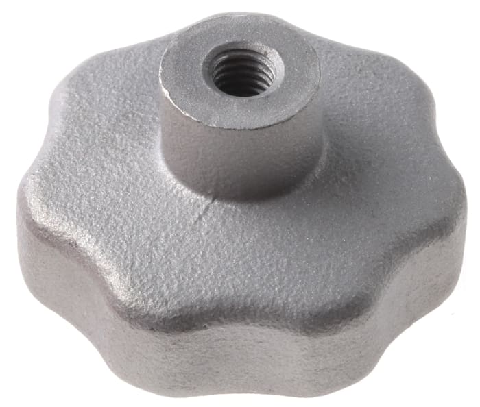 RS PRO Silver Multiple Lobes Clamping Knob, M6, Threaded Hole