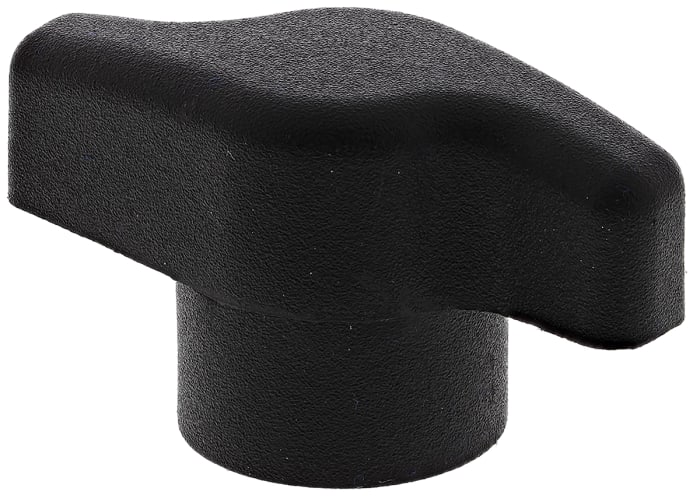 RS PRO Black Wing Clamping Knob, M8, Threaded Hole