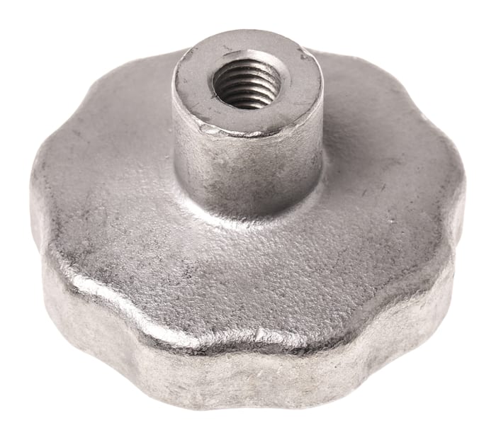 RS PRO Silver Multiple Lobes Clamping Knob, M10, Threaded Hole