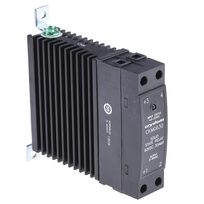 Sensata Crydom CKM0630 Series Solid State Relay, 30 A Load, DIN Rail Mount, 60 V Load, 32 V Control