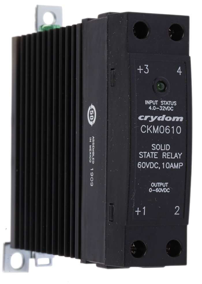 Sensata Crydom CKM SERIES Series Solid State Relay, 10 A Load, DIN Rail Mount, 60 V Load, 32 V Control