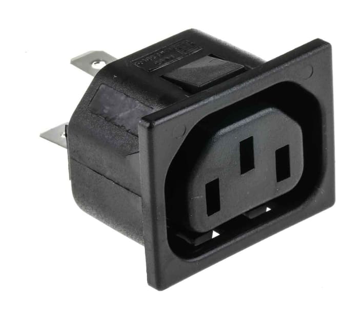 Bulgin C13 Snap-In IEC Connector Socket, 10A, 250 V