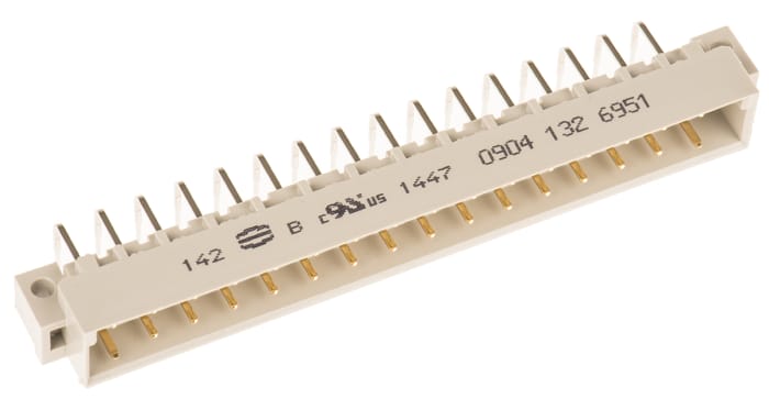 HARTING 32 Way 5.08mm Pitch, Type D Class C2, 2 Row, Right Angle DIN 41612 Connector, Plug