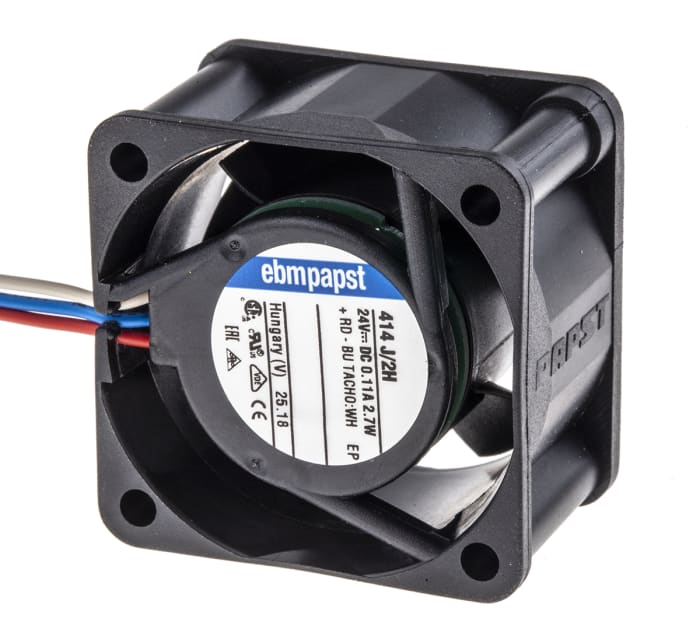 ebm-papst 400 Series Axial Fan, 24 V dc, DC Operation, 22m³/h, 3W, 40 x 40 x 25mm