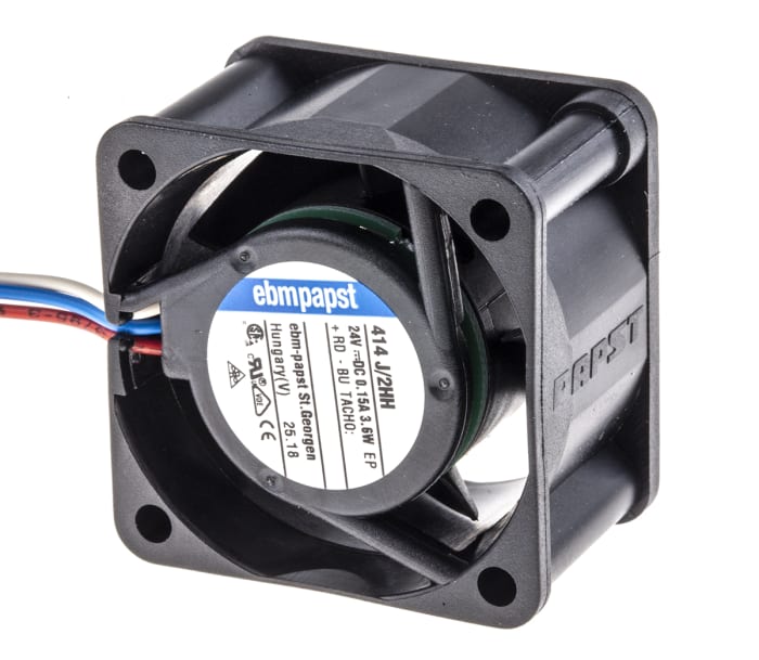 ebm-papst 400 Series Axial Fan, 24 V dc, DC Operation, 24m³/h, 3.6W, 40 x 40 x 25mm