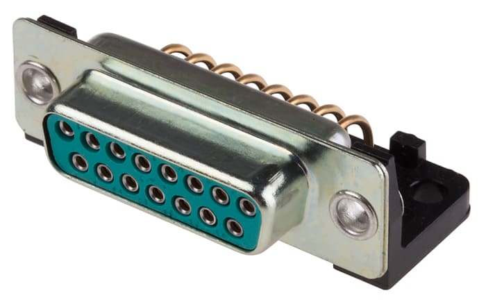 Connecteur Sub-D Femelle RS PRO 15 voies Traversant Angle droit